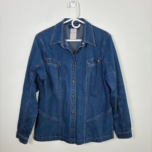 Lana Sport Vintage Denim Chore Coat Women's 12 Jean Jacket Western Boho Retro